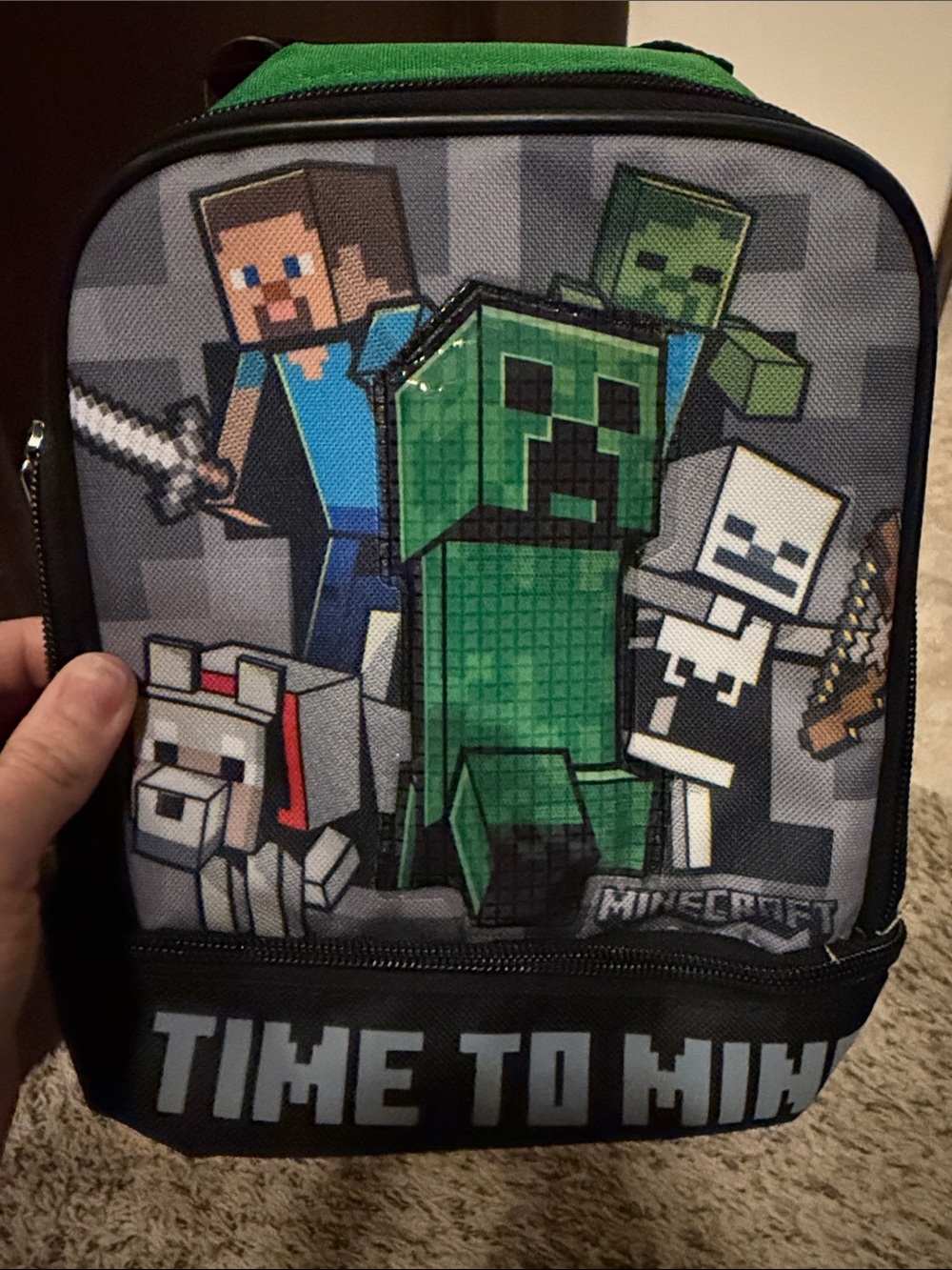 Kids Green Creeper & Friends Lunch Bag